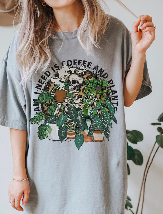 All I Need Is Coffee and Plants Tee