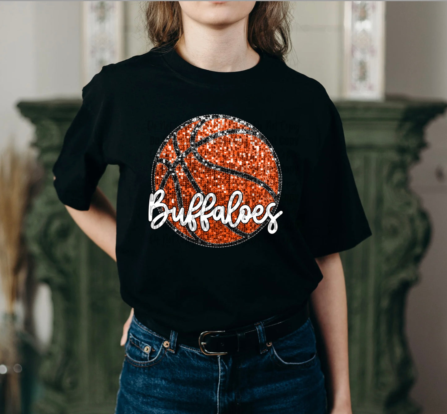 Faux Sequin Buffaloes Basketball