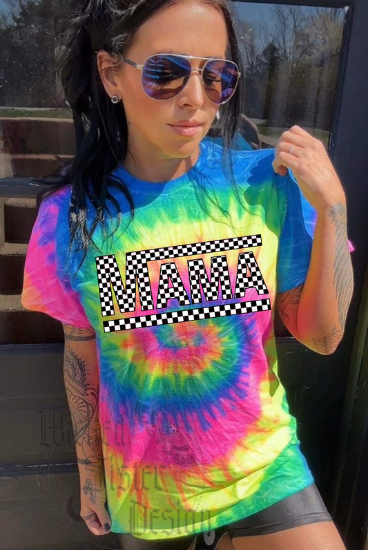 Mama Checkered Tie Dye